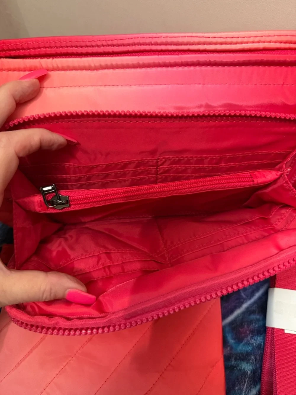 Think Royln Quilted Crossbody Bag in Bright Pink-Red - Picture 2 of 4